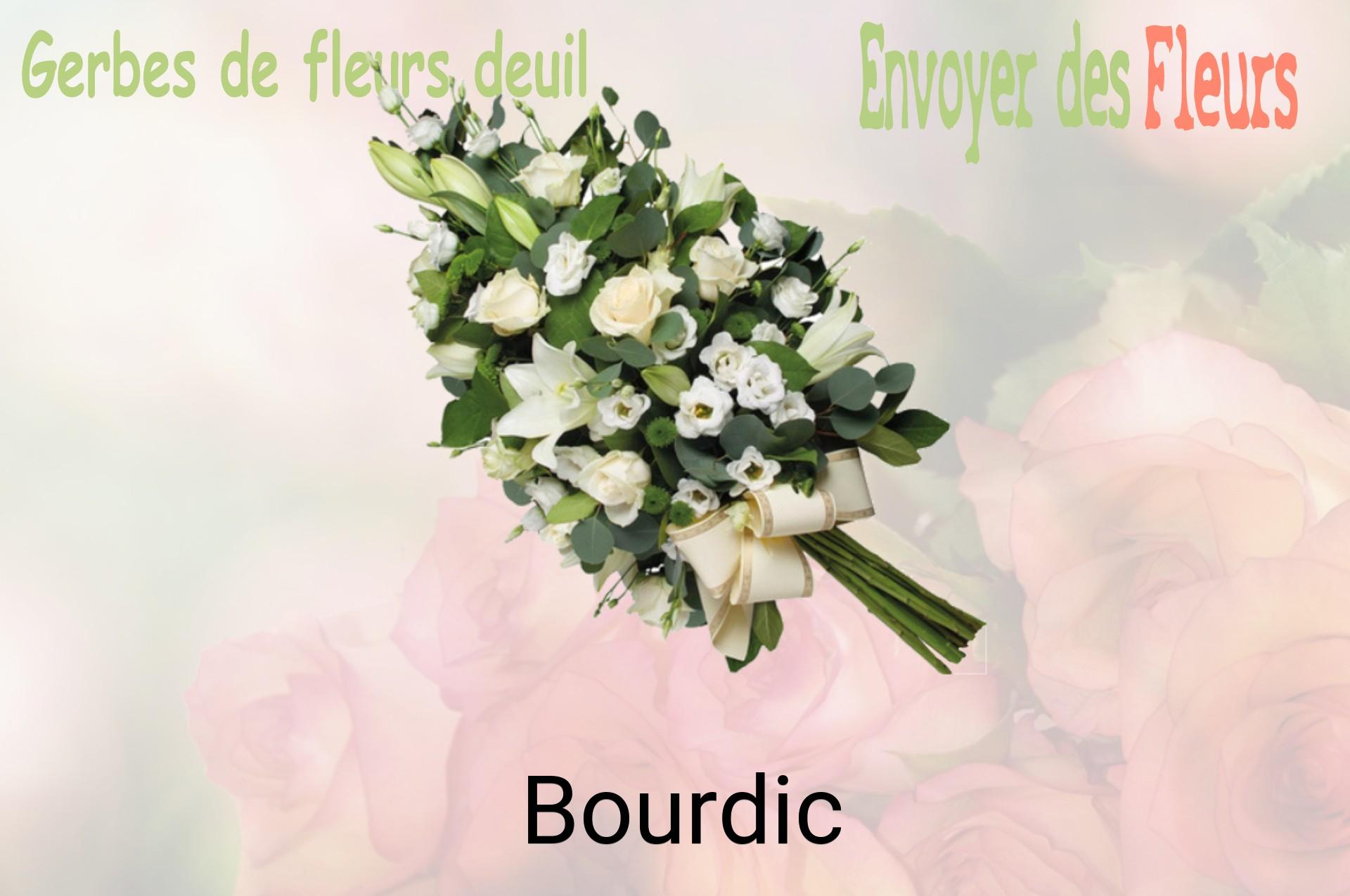 Gerbe de fleurs de deuil livrée à Bourdic